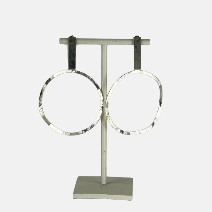 Fotini Large Post Hoops in Silver - Big Bag NY