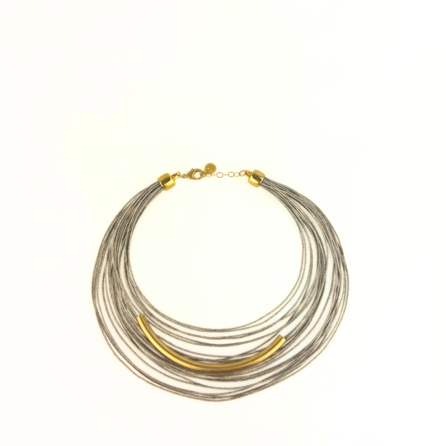 Fotini Layered Leather Half Moon Necklace - Big Bag NY