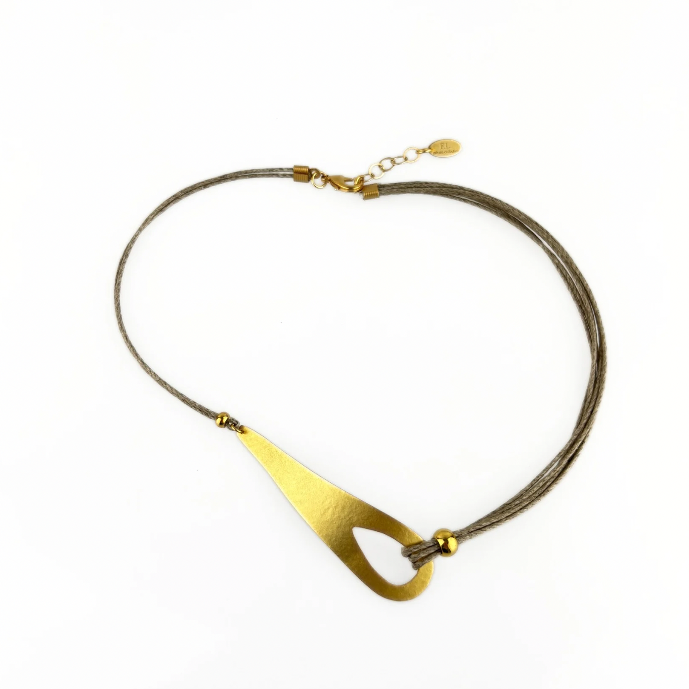 Fotini Linen Hook Pendant Necklace - Big Bag NY