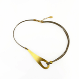 Fotini Linen Hook Pendant Necklace - Big Bag NY