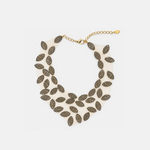 Fotini Reversible Swarovski Crystals and Silver Leaf Mesh Collar Necklace - Big Bag NY