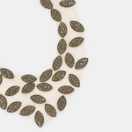 Fotini Reversible Swarovski Crystals and Silver Leaf Mesh Collar Necklace - Big Bag NY