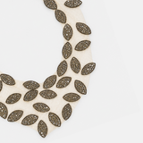 Fotini Reversible Swarovski Crystals and Silver Leaf Mesh Collar Necklace - Big Bag NY