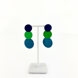 Fotini Stacked Circle Earrings in Green and Turquoise - Big Bag NY