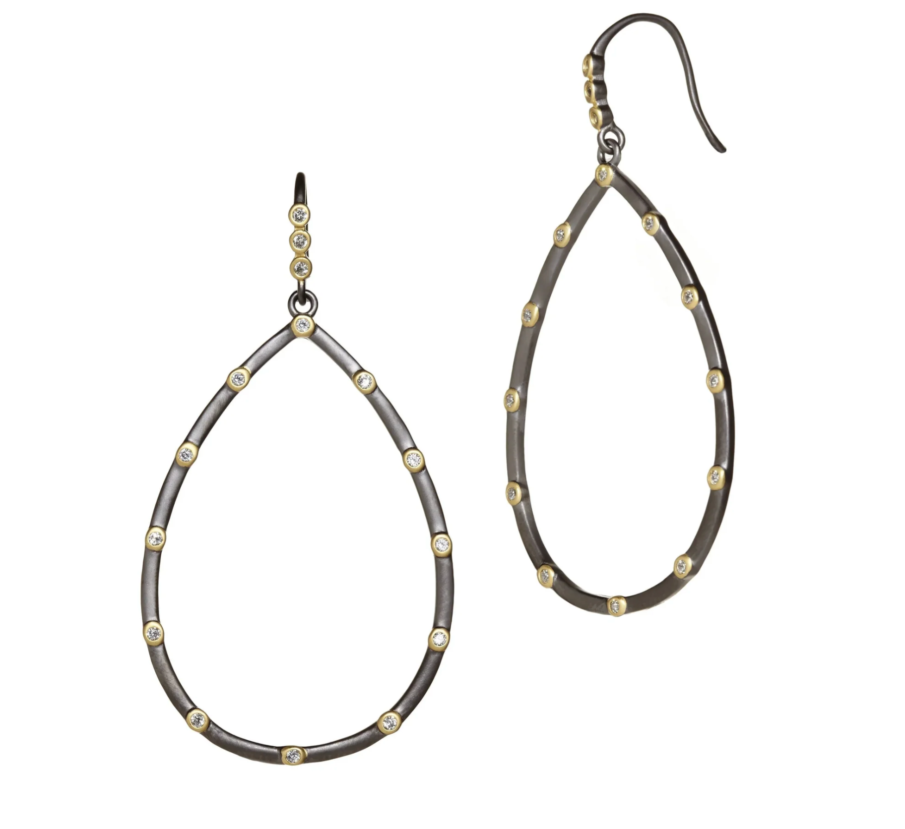 Freida Rothman Signature Bezel Teardrop Earrings - Big Bag NY