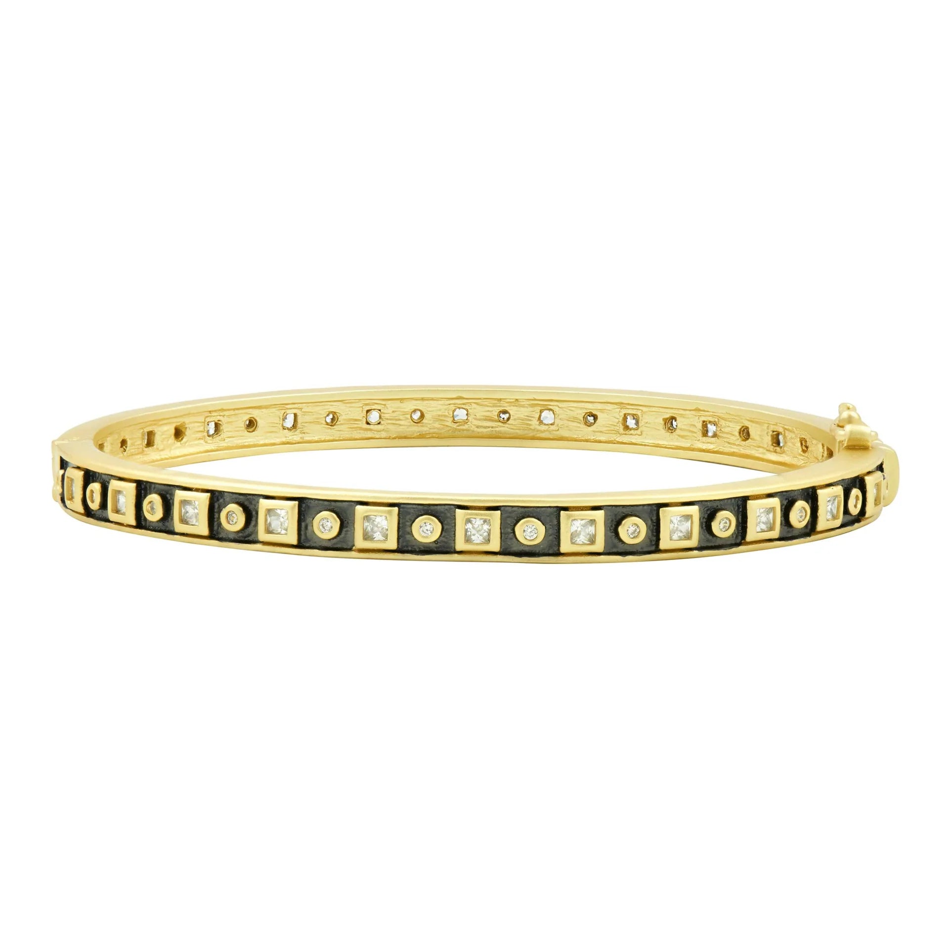 Freida Rothman Windows of the City Hinge Bangle Gold Black - Big Bag NY