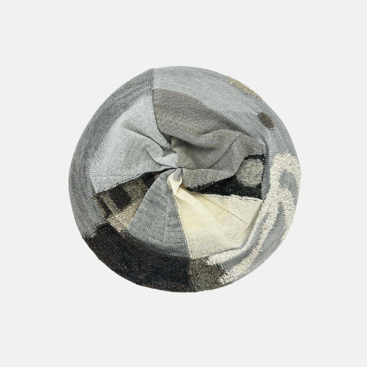 Fuga Fuga Knitted Beret in Light Gray - Big Bag NY
