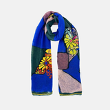 Fuga Fuga Large Knitted Shawl in Blue - Big Bag NY