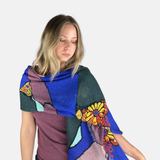 Fuga Fuga Large Knitted Shawl in Blue - Big Bag NY