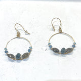Alicia Von Fleteren Blue Topaz and Labradorite Hoops