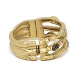 TAT2 Gold Capri 3 Row Coin Crystal & Crystal Bangle - Big Bag NY
