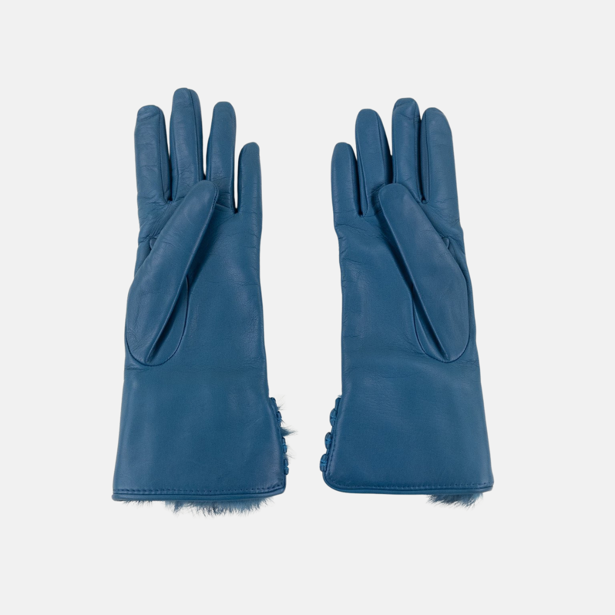 Gala 3 Button Leather Gloves with Cashmere Lining in Petrol - Big Bag NY