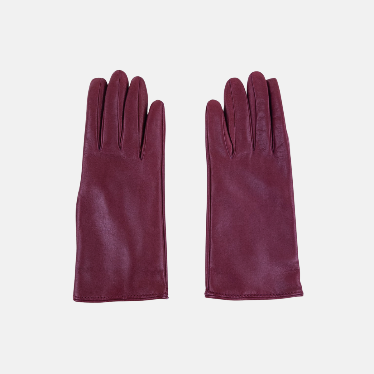 Gala Basic Soft Leather Gloves with Cashmere Lining Crimson- Big Bag NY