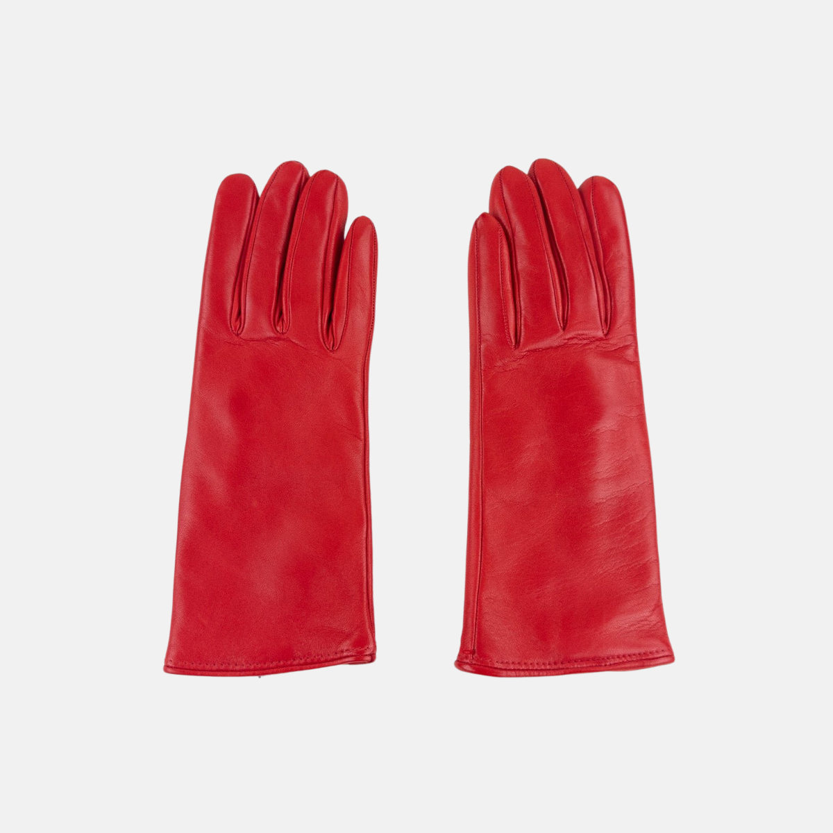 Gala Basic Soft Leather Gloves with Cashmere Lining in Red - Big Bag NY