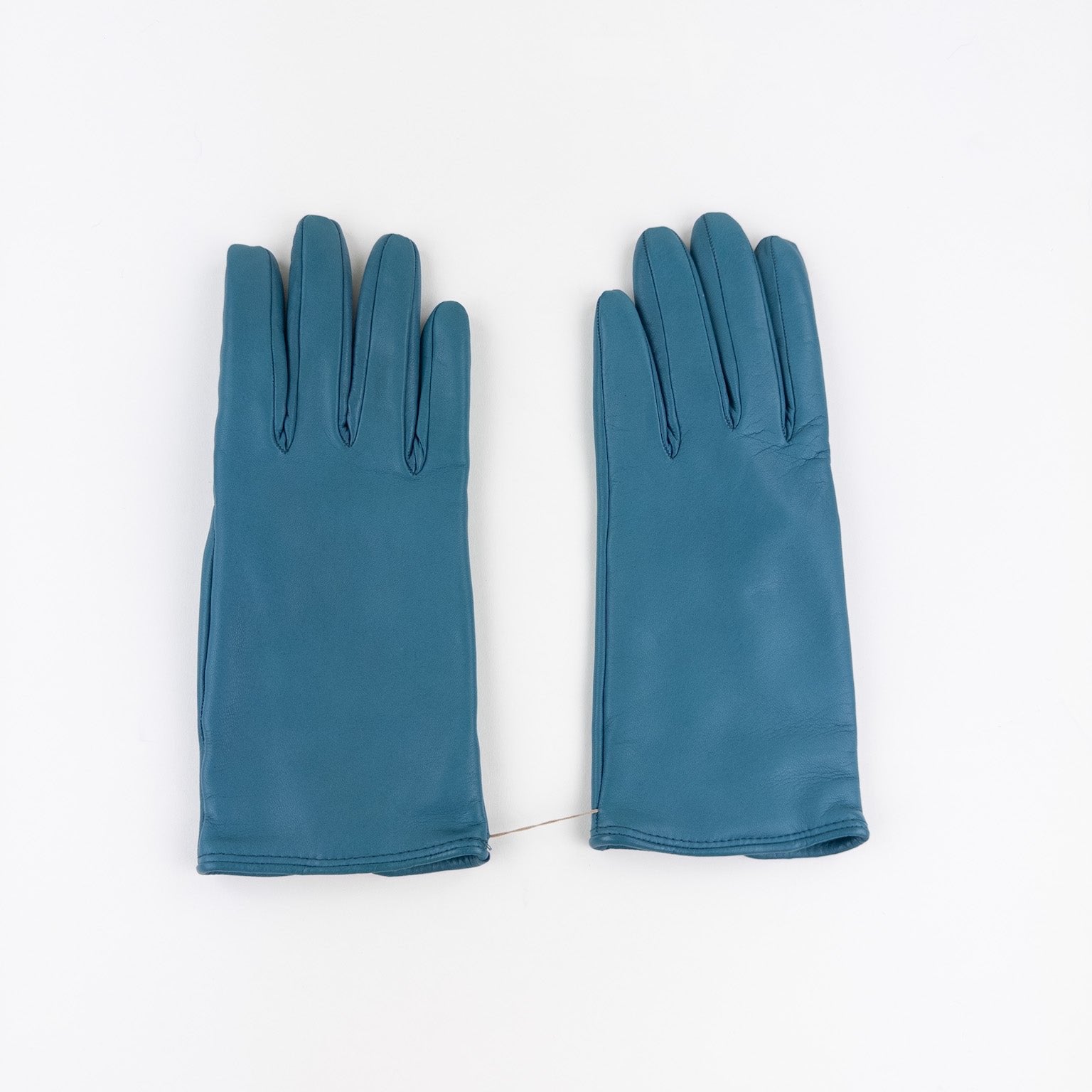 Gala Basic Soft Leather Gloves with Cashmere Lining in Teal- Big Bag NY