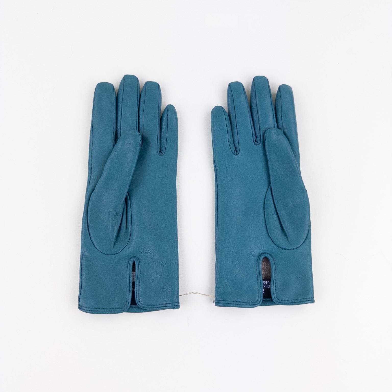 Gala Basic Soft Leather Gloves with Cashmere Lining in Teal- Big Bag NY