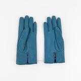 Gala Basic Soft Leather Gloves with Cashmere Lining in Teal- Big Bag NY