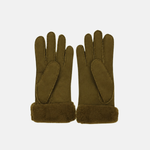 Gala Shearling Glove Suede Finish In Kaki - Big Bag NY