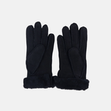 Gala Shearling Glove Suede Finish in Black - Big Bag NY