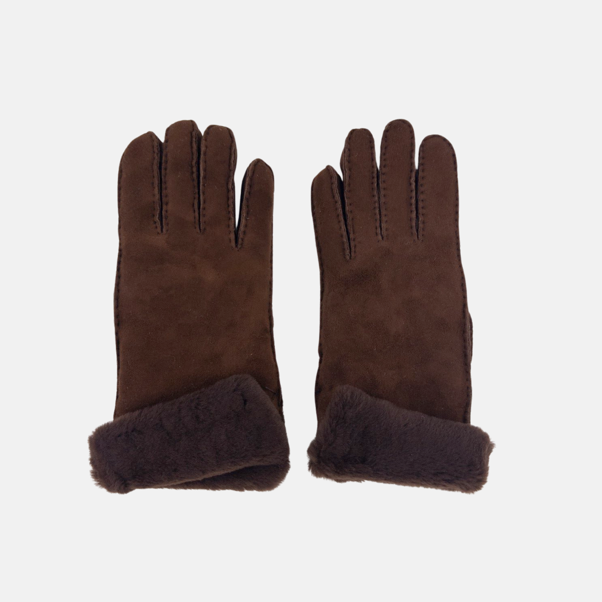 Gala Shearling Glove Suede Finish in Cappuccino - Big Bag NY