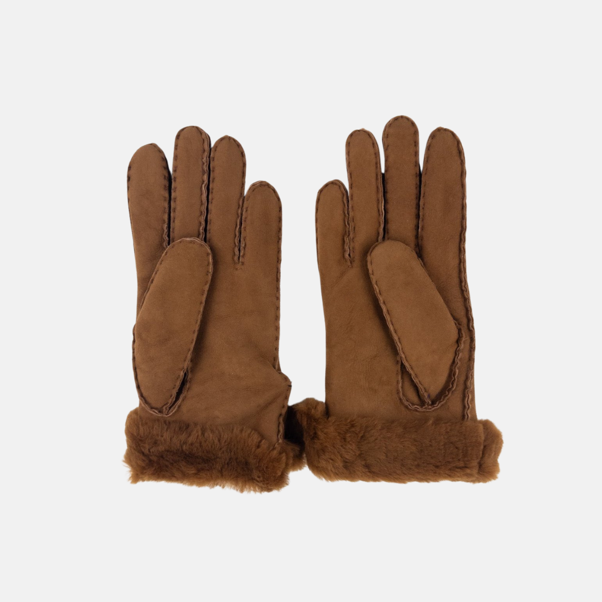 Gala Shearling Glove Suede Finish in Caramel - Big Bag NY