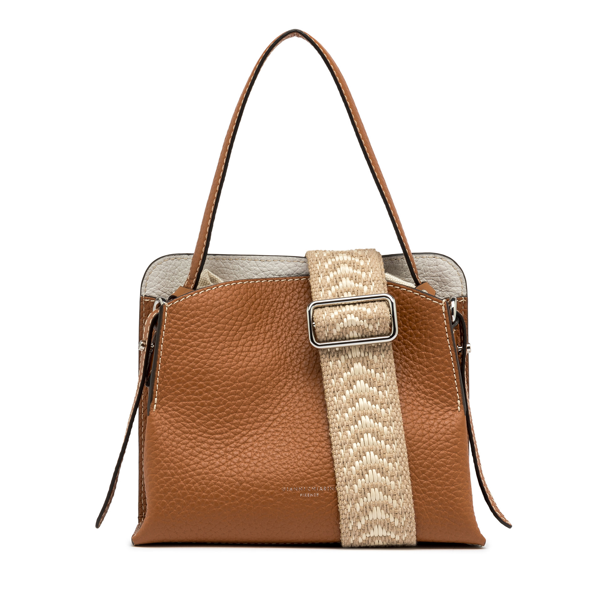 Gianni Chiarini Asia Leather Mini Tote with Drawtring Insert - Big Bag NY 