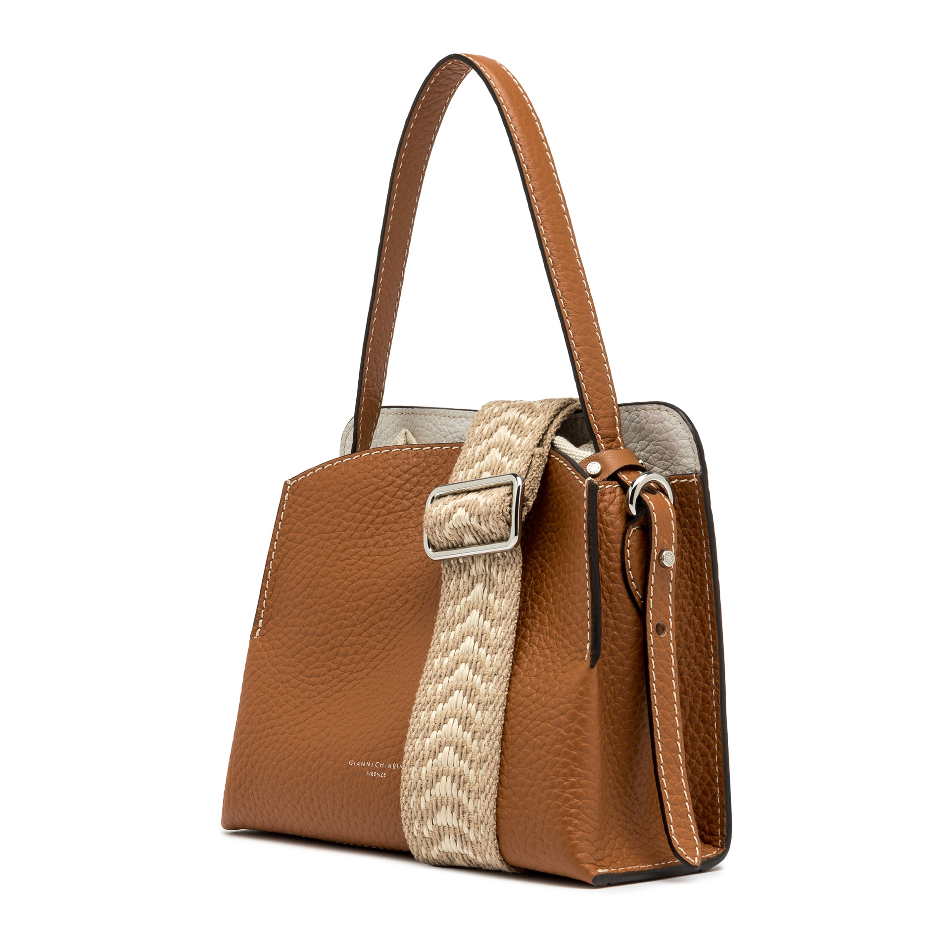 Gianni Chiarini Asia Leather Mini Tote with Drawstring Insert - Big Bag NY 