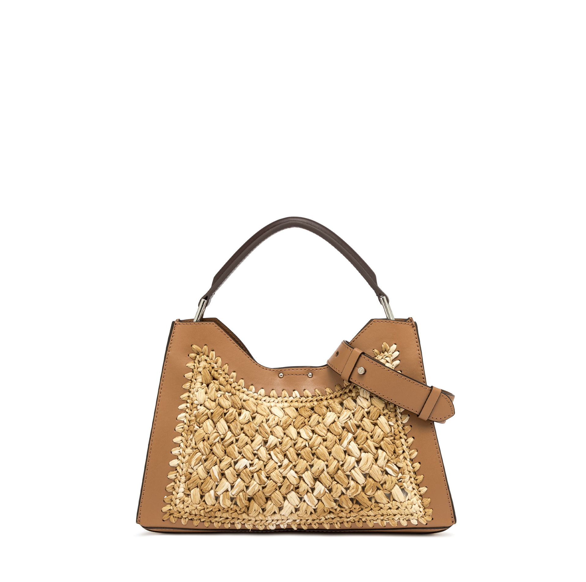 Gianni Chiarini Aurora Braided Raffia Leather Handle Bag - Big Bag NY