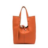 Gianni Chiarini Ava Leather Bucket Tote Coral - Big Bag NY