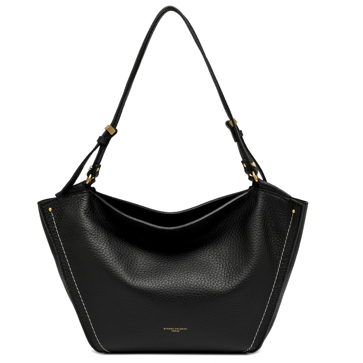 Gianni Chiarini Bloom Large Leather Bag - Black- Big Bag NY