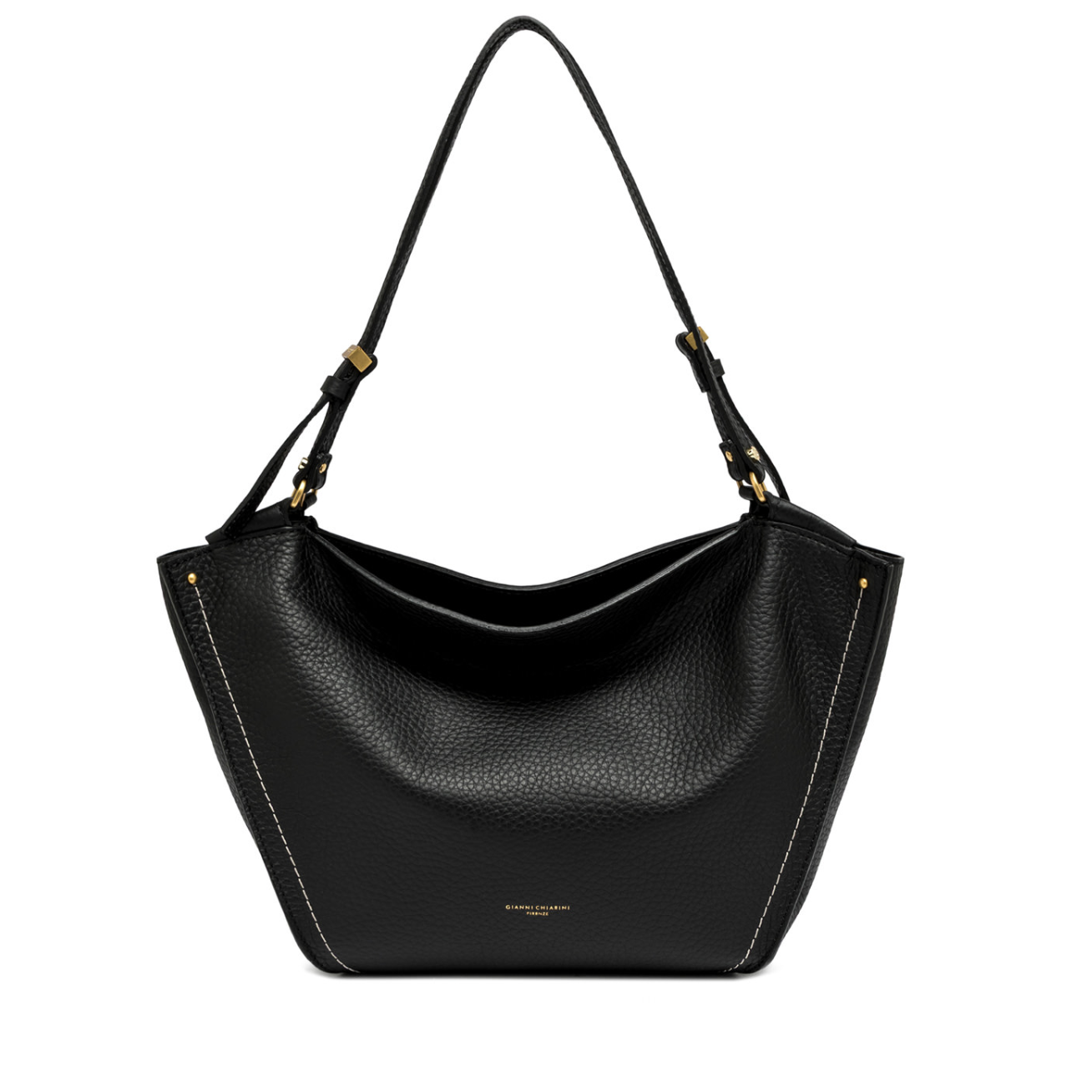 Gianni Chiarini Bloom Large Leather Bag - Black- Big Bag NY