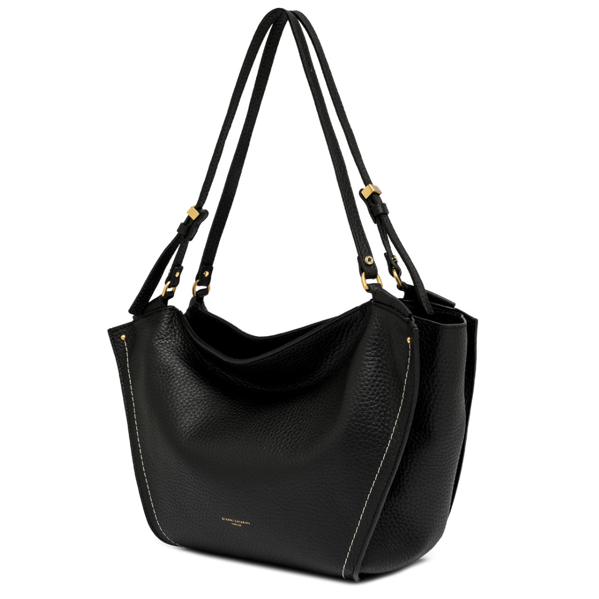 Gianni Chiarini Bloom Large Leather Bag - Black- Big Bag NY