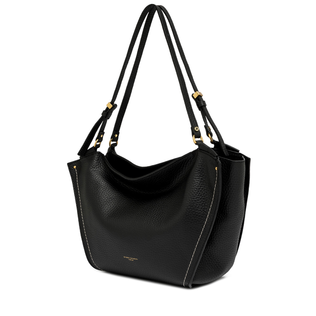 Gianni Chiarini Bloom Large Leather Bag - Black- Big Bag NY
