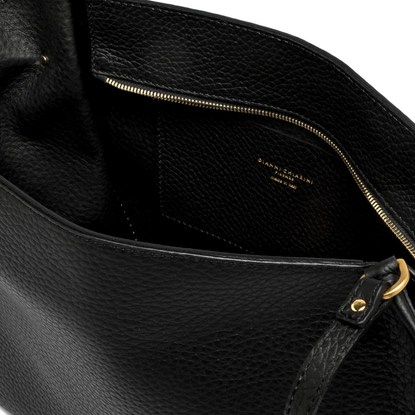 Gianni Chiarini Bloom Large Leather Bag - Black- Big Bag NY