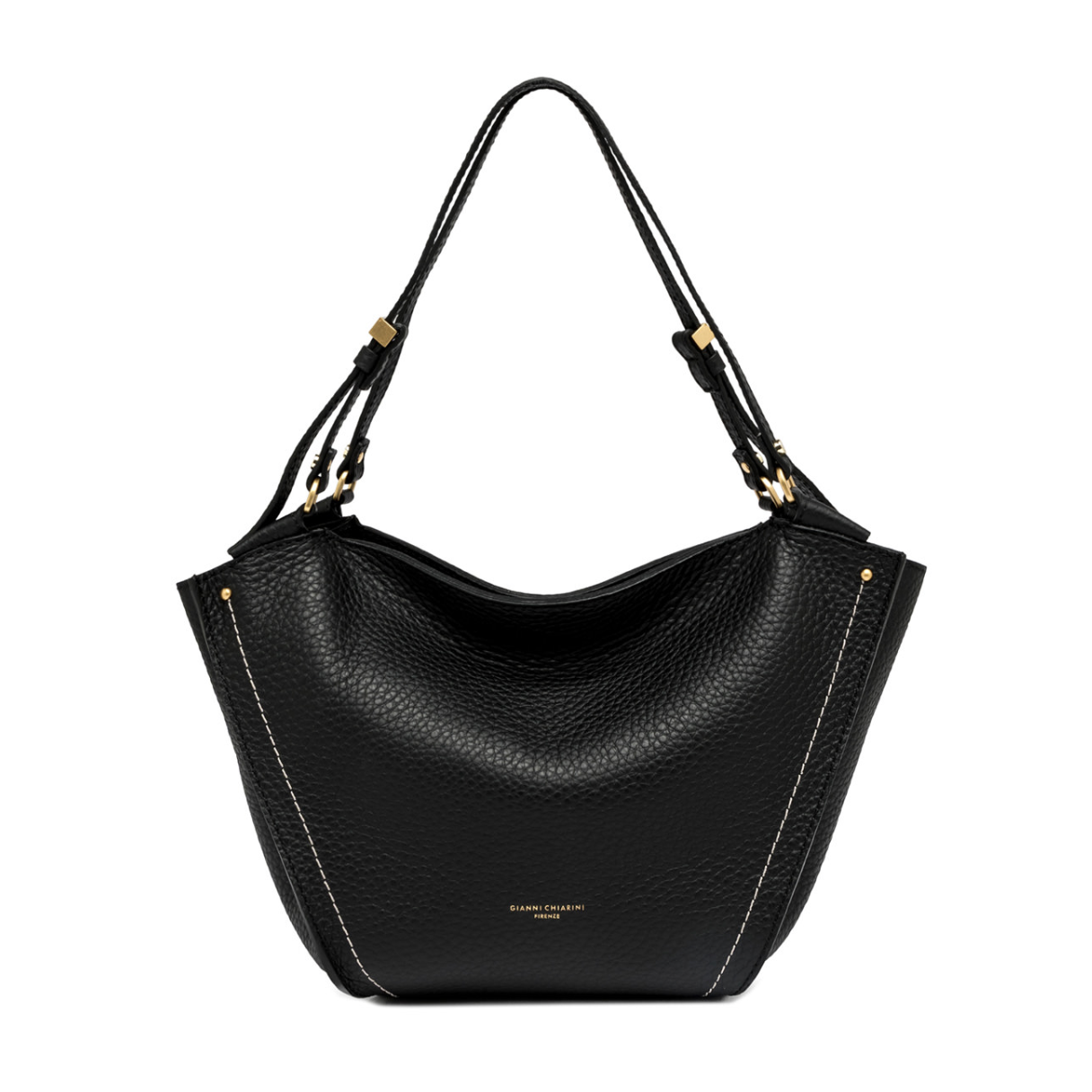 Gianni Chiarini Bloom Leather Bag - Black- Big Bag NY