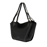 Gianni Chiarini Bloom Leather Bag - Black- Big Bag NY