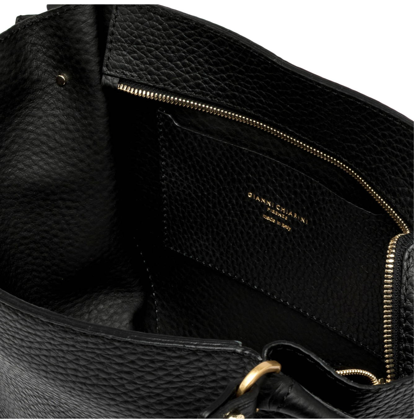Gianni Chiarini Bloom Leather Bag - Black- Big Bag NY