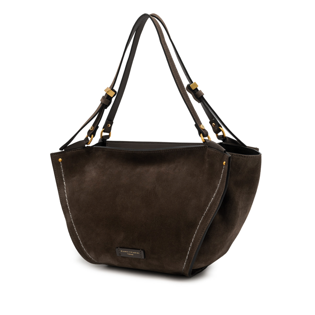 Gianni Chiarini Bloom Medium Leather Bag - Moka- Big Bag NY