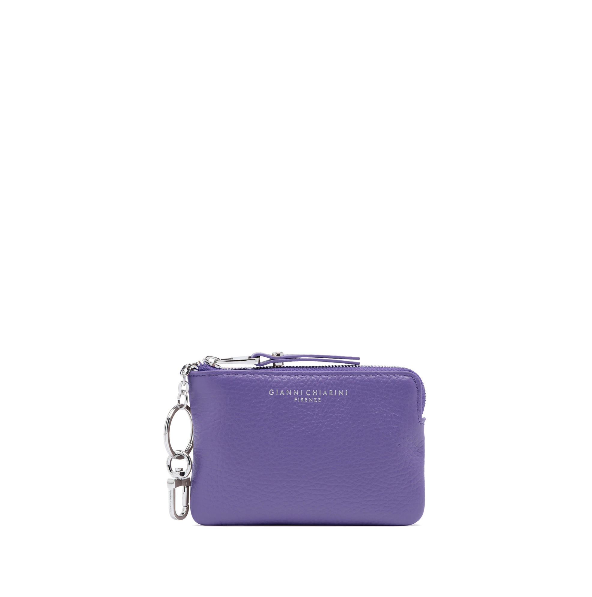 Gianni Chiarini Compact Credit Card and Key Case Zip Wallet Purple - Big Bag NY 1