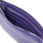 Gianni Chiarini Compact Credit Card and Key Case Zip Wallet Purple - Big Bag NY