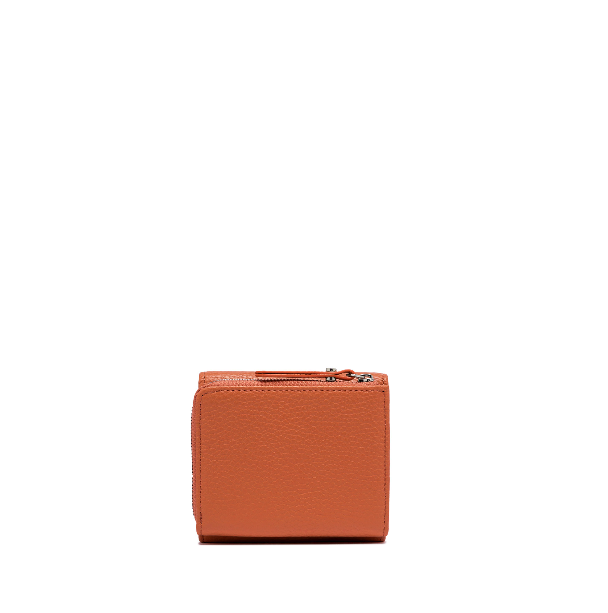 Gianni Chiarini Compact Trifold with Large Zip Pocket Coral Orange - Big Bag NY