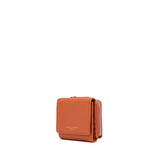 Gianni Chiarini Compact Trifold with Large Zip Pocket Coral Orange - Big Bag NY