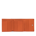 Gianni Chiarini Compact Trifold with Large Zip Pocket Coral Orange - Big Bag NY