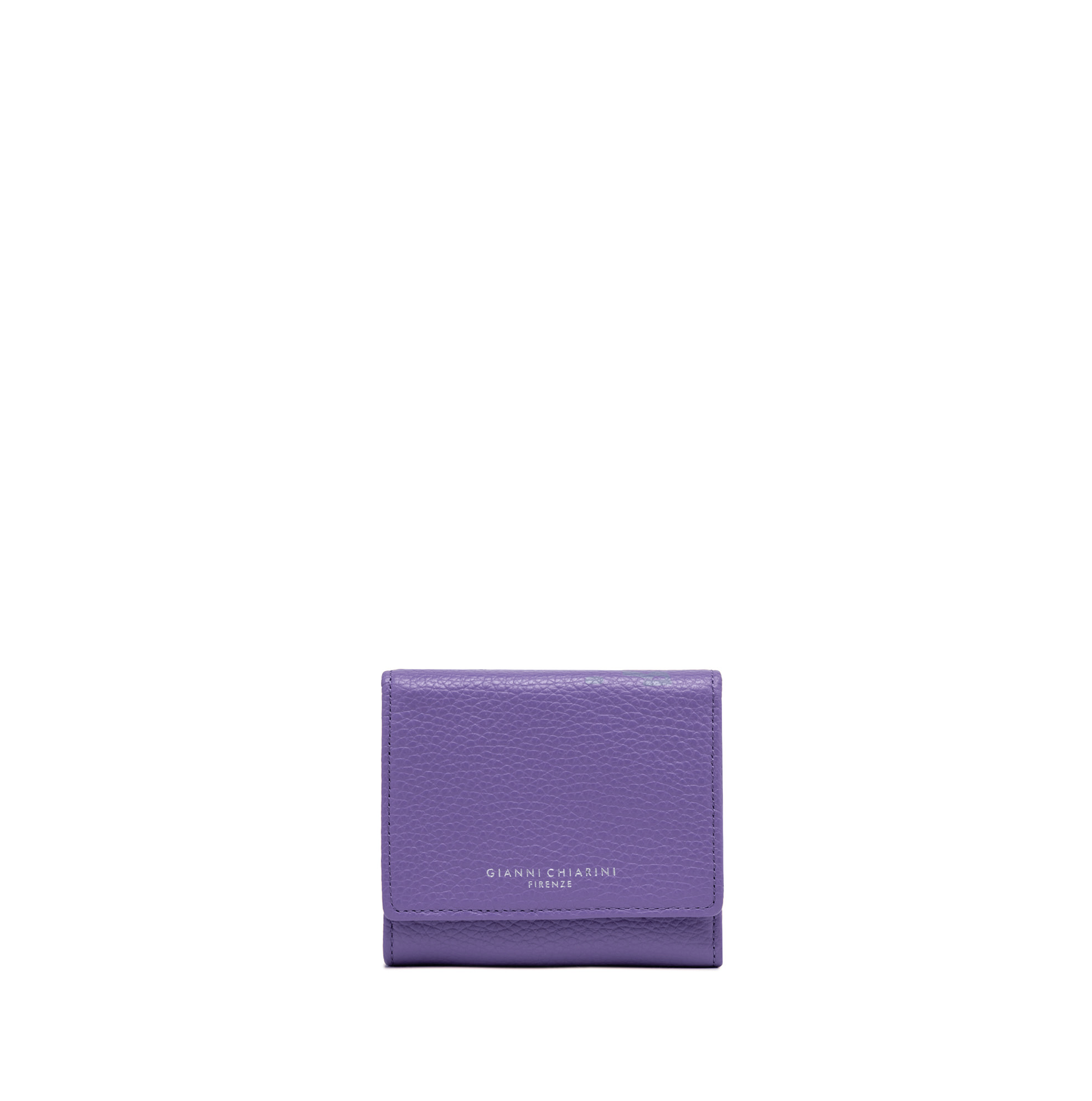 Gianni Chiarini Compact Trifold with Large Zip Pocket Purple - Big Bag NY