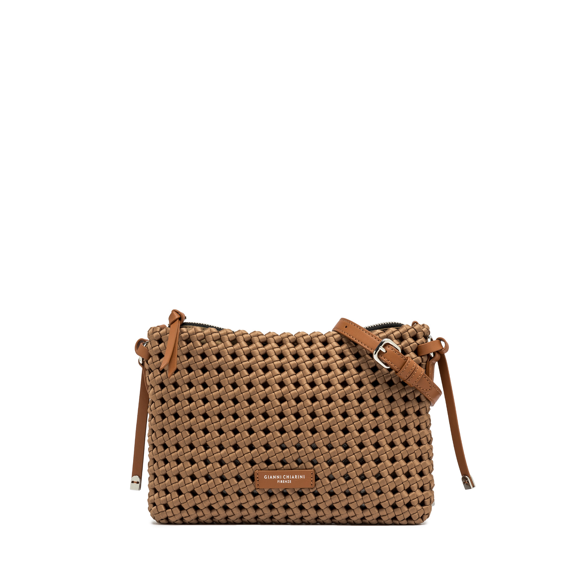 Gianni Chiarini Fiore Brown Woven Clutch - Big Bag NY