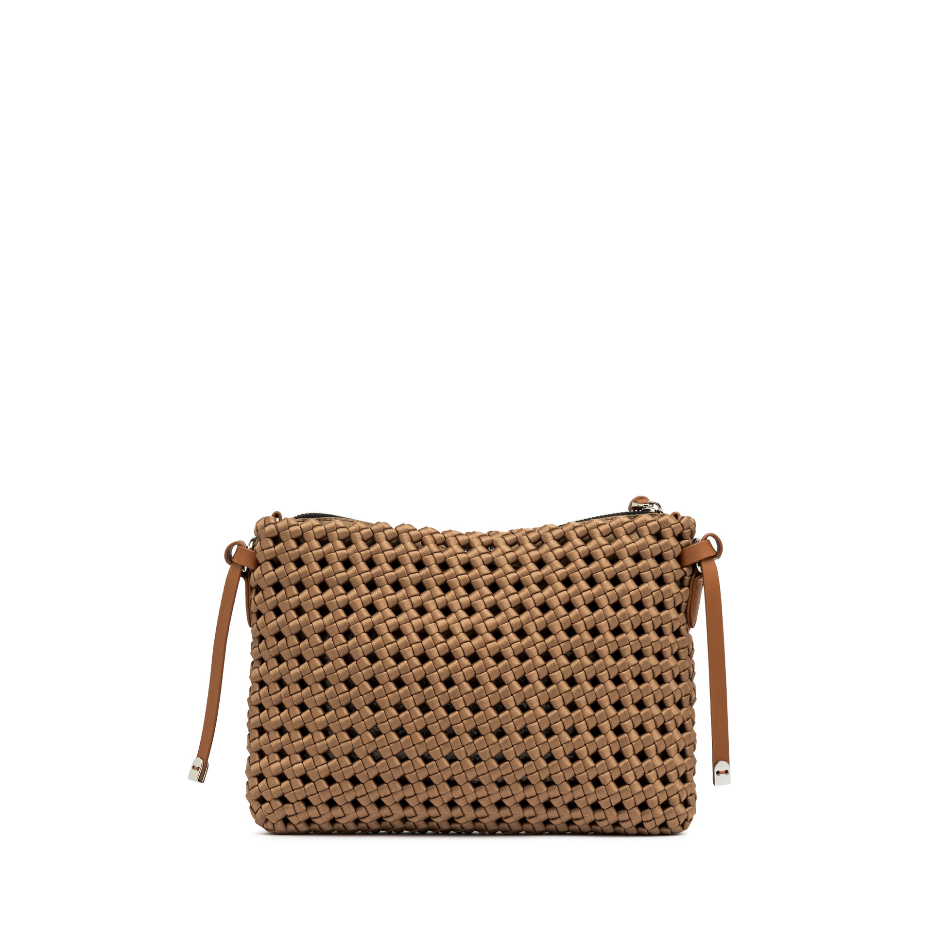 Gianni Chiarini Fiore Brown Woven Clutch - Big Bag NY