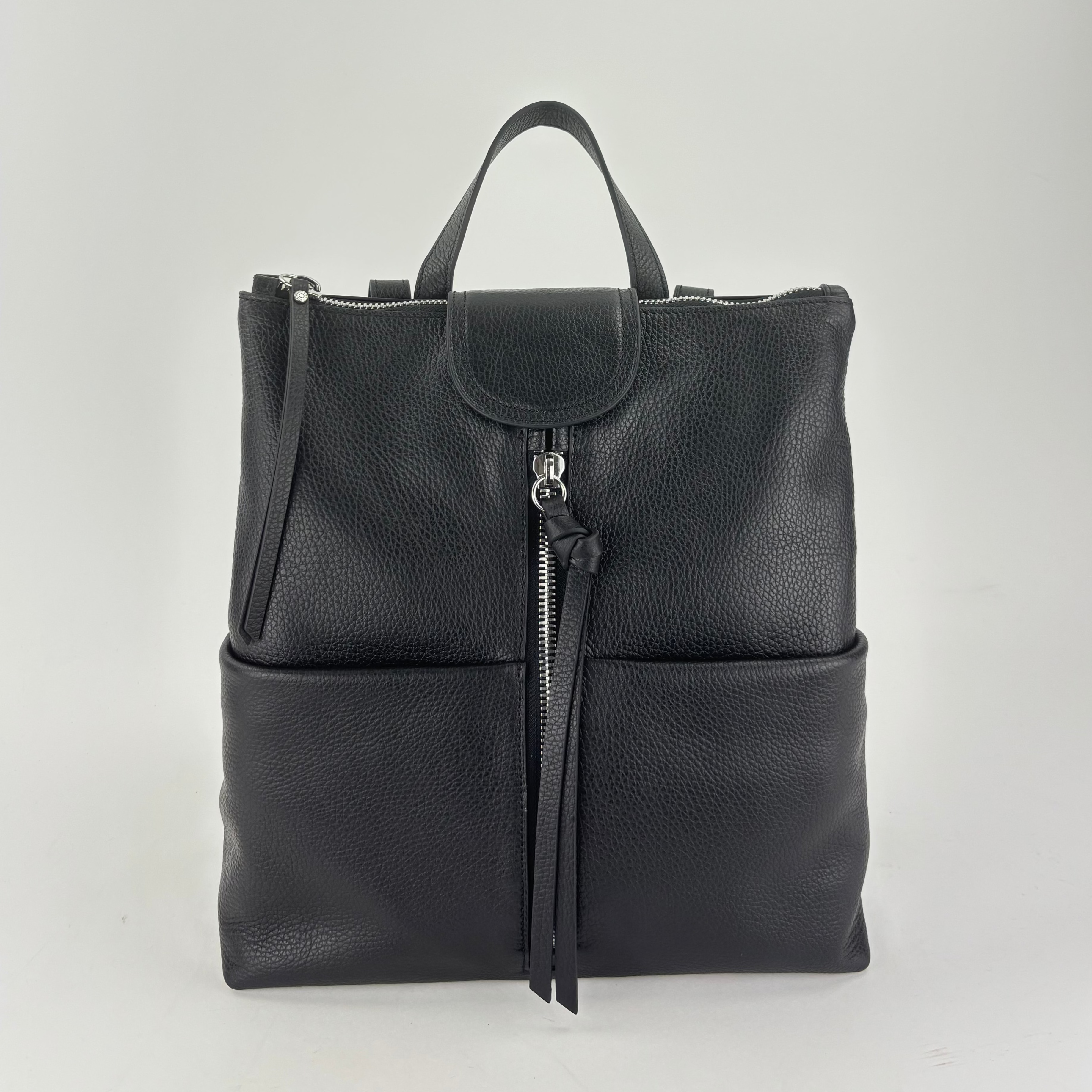 black leather backpack with thick straps Bullstrap Rugged Black Leather Backpack Purse for women TIDING Genuine Leather 15.6" Laptop