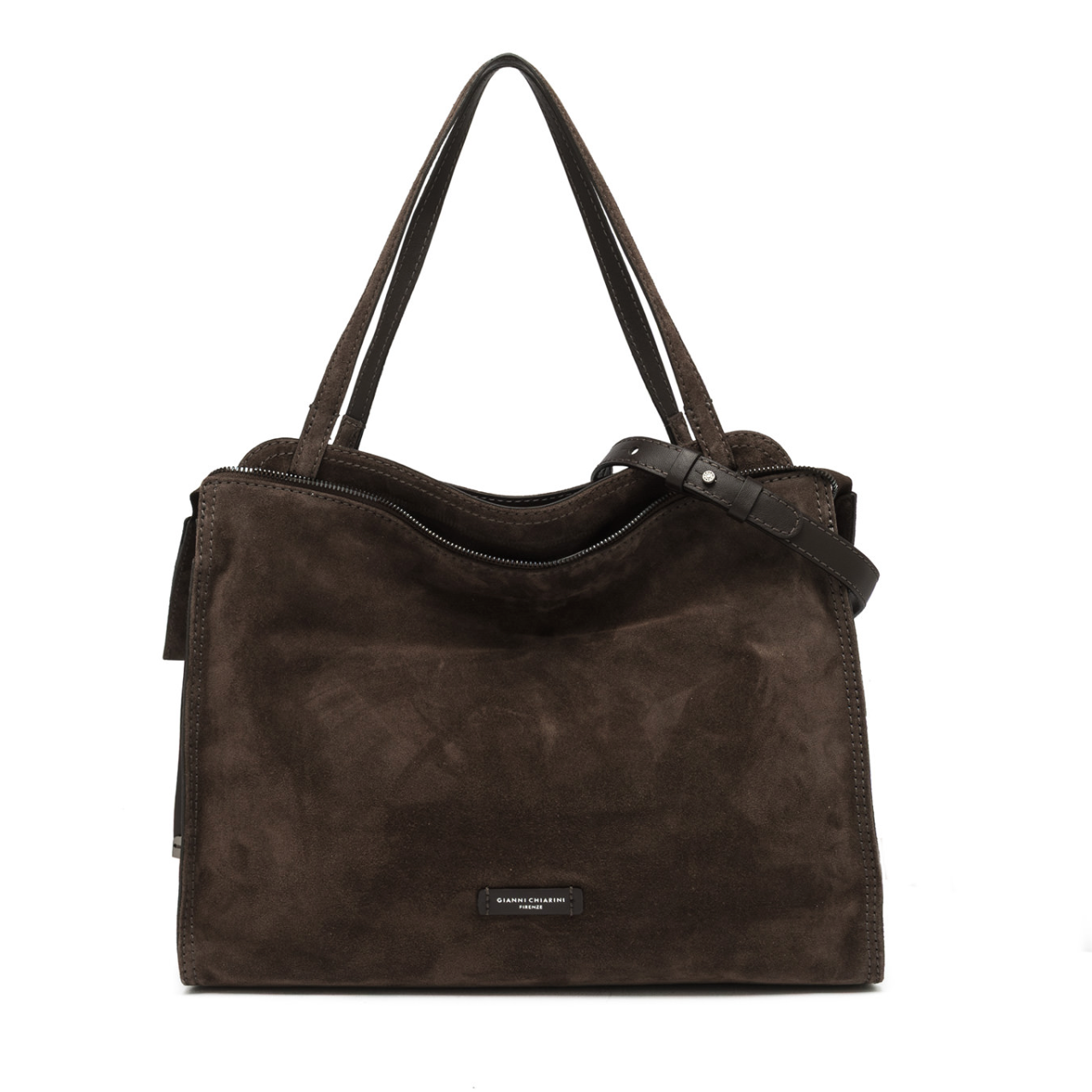 Gianni Chiarini Janie Suede Leather Bag - Moka- Big Bag NY