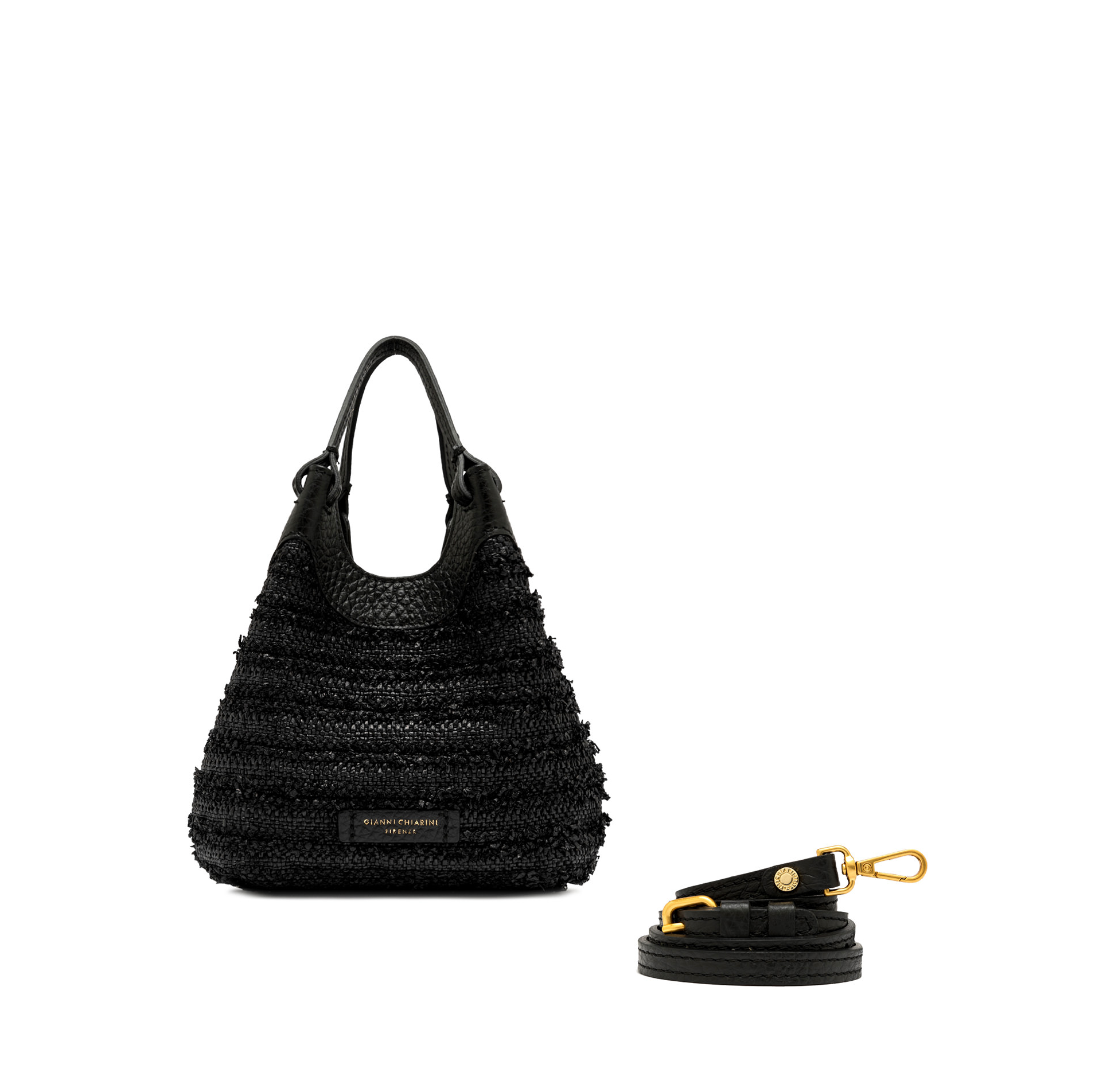 Gianni Chiarini Mini Tweed Dua Top Handle Bag black - Big Bag NY