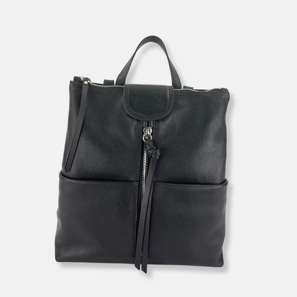 Gianni Chiarini Multi Pocket Leather Backpack In Black - Big Bag NY